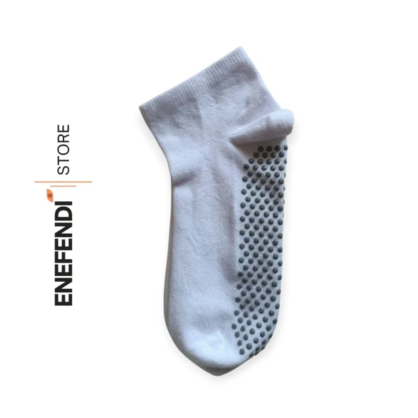 4 Çift Kaydırmaz Unisex Yoga, Pilates, Tavaf Çorabı | Spor Patik Çorap Beyaz|Gri |Siyah |Bej 36-40 - Resim 3