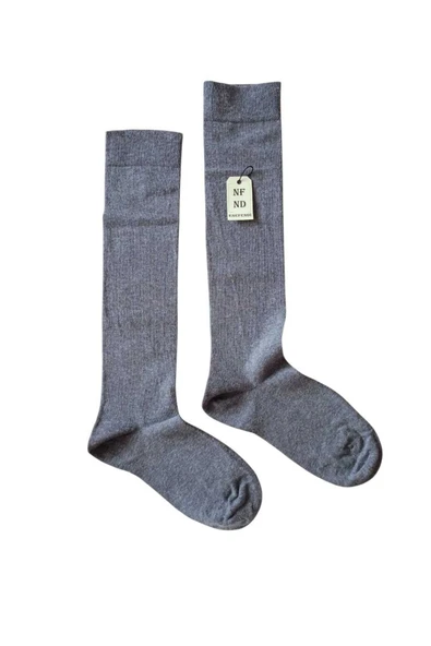 ANNE ÇORABI DİZALTI LÜX KALİTELİ PAMUKLU BURUN DİKİŞSİZ SIKMAYAN LASTİK ESNEK KADIN ÇORAP GRİ - Resim 5