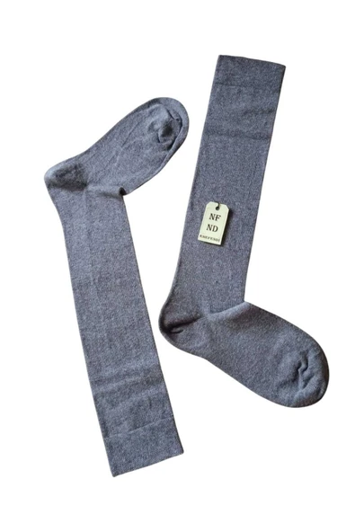 ANNE ÇORABI DİZALTI LÜX KALİTELİ PAMUKLU BURUN DİKİŞSİZ SIKMAYAN LASTİK ESNEK KADIN ÇORAP GRİ - Resim 6