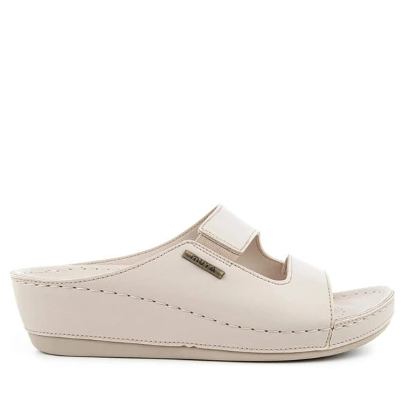 Muya Panna Anatomik Topuk Dikeni Kadın Terlik Full Krem ürün görseli 1