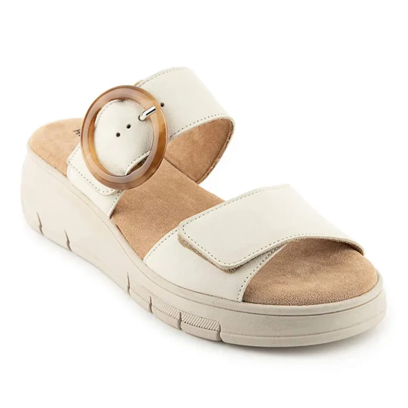 Hush Puppies Pigem 625207 Hakiki Deri Kadın Terlik Krem ürün görseli 1