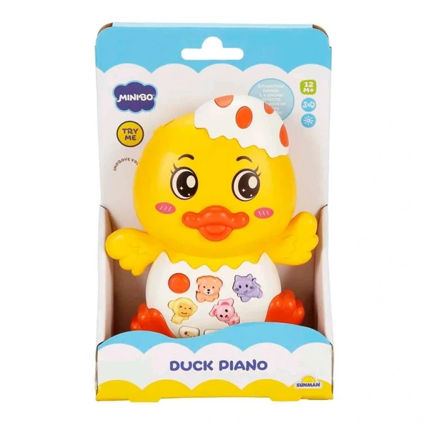 MiniBo Işıklı Sesli  Piyanolu Neşeli Ördek  Eğitici Aktivite Oyuncağı ürün görseli 1