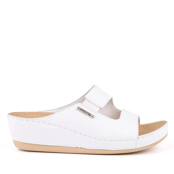 Muya Panna Anatomik Topuk Dikeni Kadın Terlik Beyaz - Resim 3