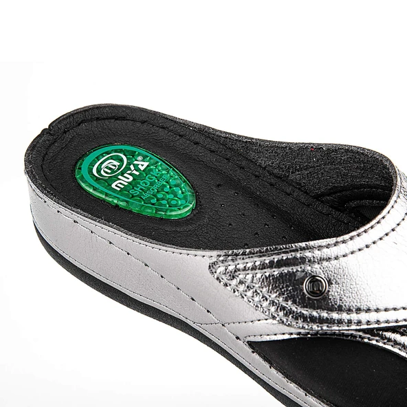 Muya Hazar Topuk Dikeni-Kemik Çıkıntısı Kadın Terlik Kurşun - Resim 4