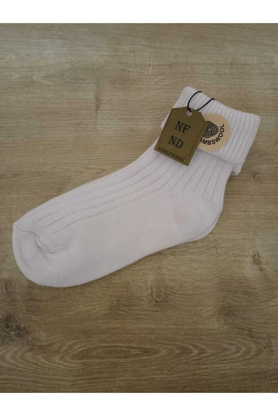 Yünlü Çorap Soket Fitilli Kadın Bot Çorabı, Kalın Kışlık Kokulu Uçukpembe Yılbaşı Çorabı - Resim 2