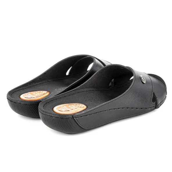 Muya Yara Anatomik Topuk Dikeni Kadın Terlik Full Siyah - Resim 4