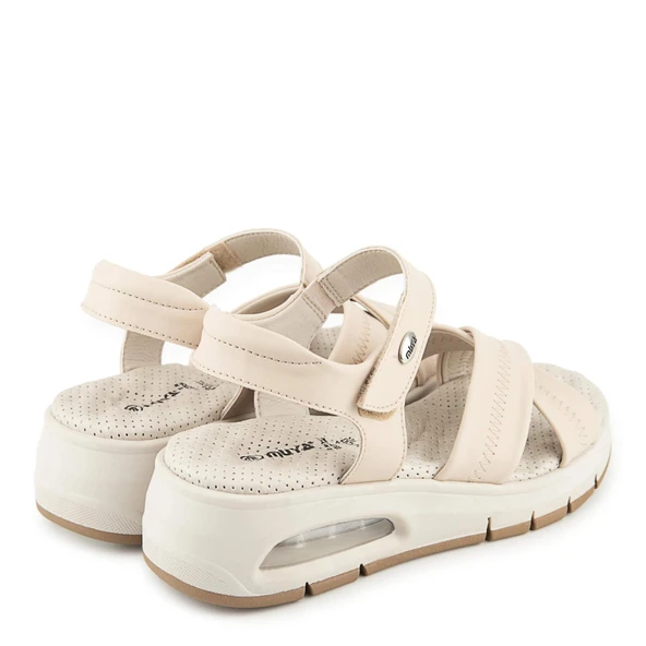 Muya Plivati Airmax Topuk Dik. Memory Foam Kadın Sandalet Krem - Resim 4