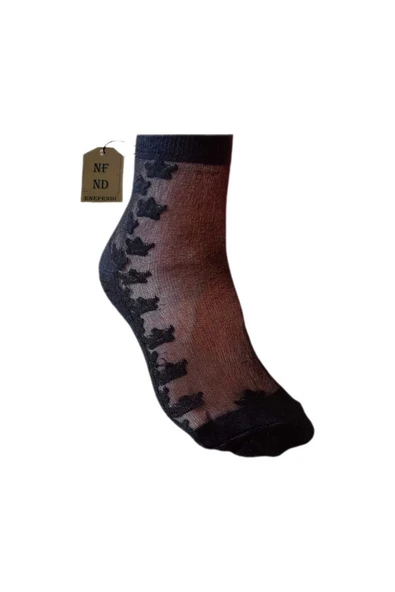 TÜL DİKİŞSİZ KISA KONÇ ÇORAP KOKULU RAHAT ESNEK TÜLLÜ KADIN ÇORABI PAMUK 36-40 3 ADET - Resim 3