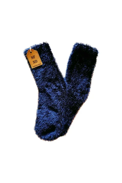 Tüylü Kışlık Termal Çorap Dikişsiz Peluş Şık Rahat Lacivert Ev-parti Çorabı - Resim 2