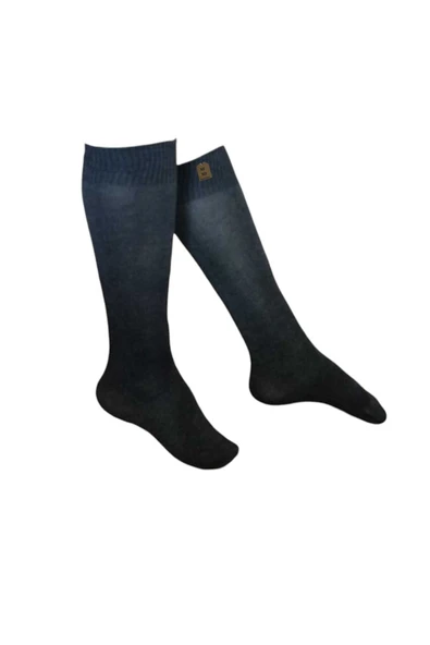 Anne Çorabı Dizaltı Lüx Kaliteli Pamuklu Dikişsiz Sıkmayan Lastik Topuksuz Kadın Pantolon Çorap Füme - Resim 4