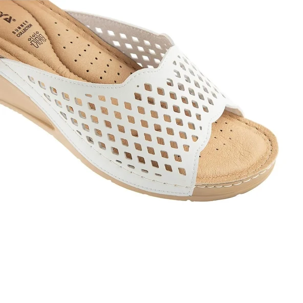 Muya Brosa 35209 Anatomik Kadın Terlik Beyaz - Resim 3