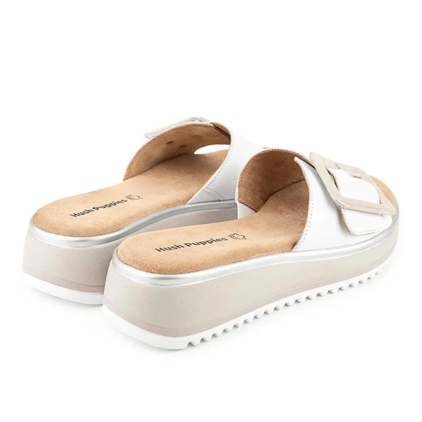 Hush Puppies İcyi 625203 Hakiki Deri Kadın Terlik Beyaz - Resim 4
