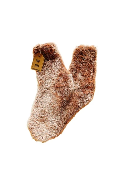 Tüylü Kışlık Termal Çorap Dikişsiz Peluş Şık Rahat Vizon Ev-parti Çorabı ürün görseli 1