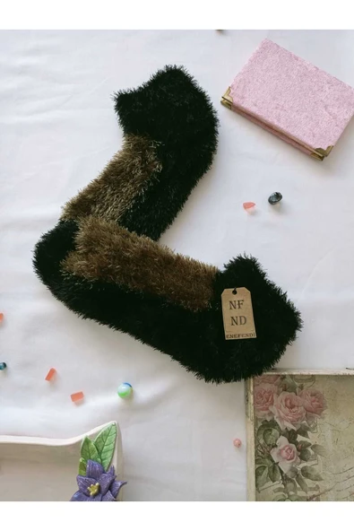 3 ÇİFT TÜYLÜ KIŞLIK TERMAL PATİK DİKİŞSİZ ÇORAP MOR MAVİ YEŞİL ERKEK KADIN EV-PARTİ ÇORABI 36-41 - Resim 6