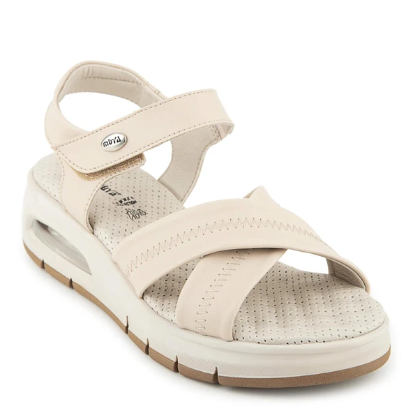 Muya Plivati Airmax Topuk Dik. Memory Foam Kadın Sandalet Krem ürün görseli 1