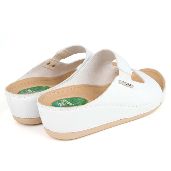 Muya Panna Anatomik Topuk Dikeni Kadın Terlik Beyaz - Resim 4