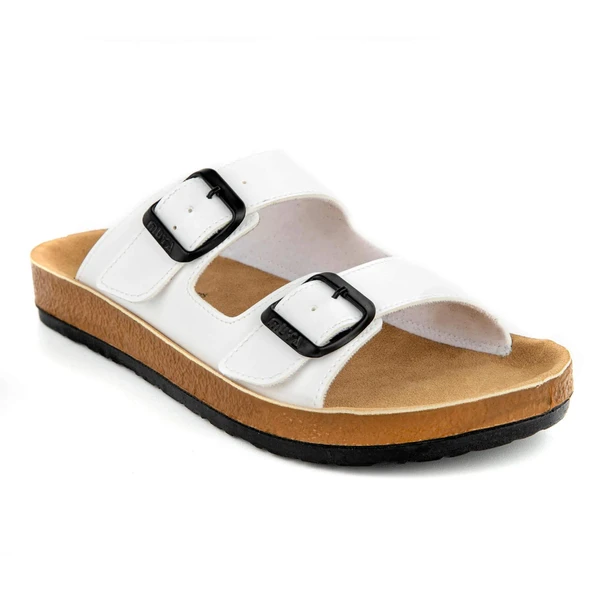 Muya Yuna 31032 Anatomik Taban Kadın Terlik Beyaz - Resim 4