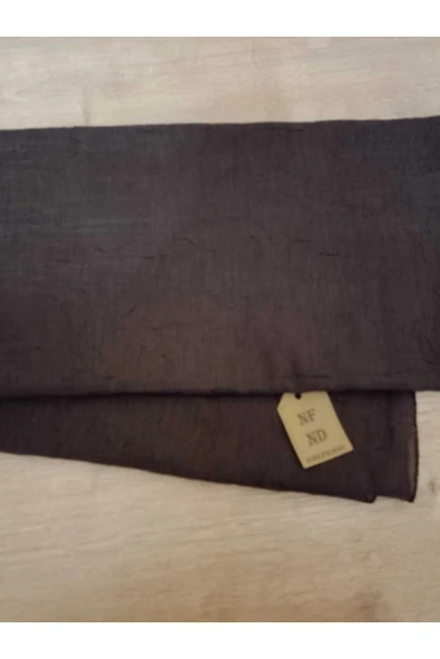 Kadın Bambu Kraş Şal Tesettür Hafif Hijab İnce Ütü Gerektirmez Kahverengi Şal - Resim 3