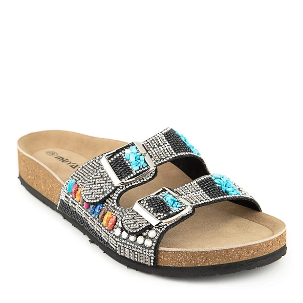 Muya Paa Anatomik Taban Kadın Terlik Siyah ürün görseli 1