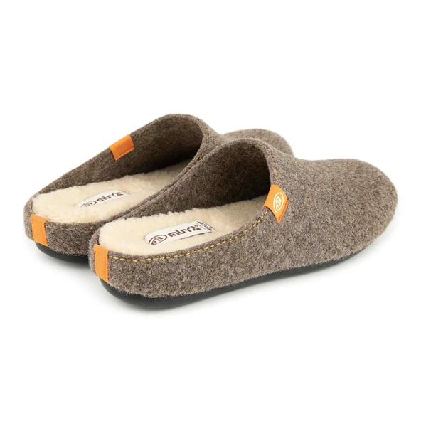 Muya İontas 36900 Anatomik Keçe Kadın Terlik Kahve - Resim 4