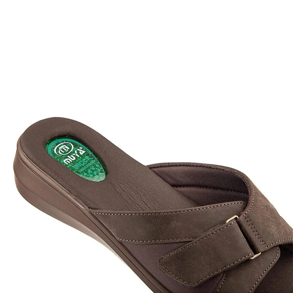 Muya ValdesTopuk Dikeni-Kemik Çıkıntısı Kadın Terlik Koyu Kahve - Resim 3