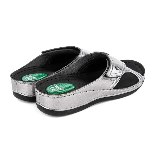 Muya Hazar Topuk Dikeni-Kemik Çıkıntısı Kadın Terlik Kurşun - Resim 3