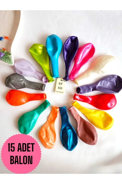 15 ADET BALON DOĞUM GÜNÜ PARTİ SÜS EĞLENCE 11 inç 28 cm METALİK KARIŞIK RENK HEDİYE ürün görseli 1