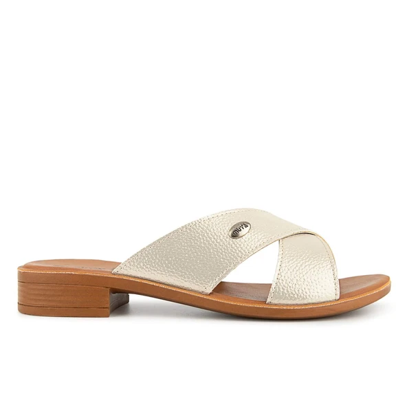 Muya Costa 35004 Kadın Abiye Terlik Altın - Resim 2