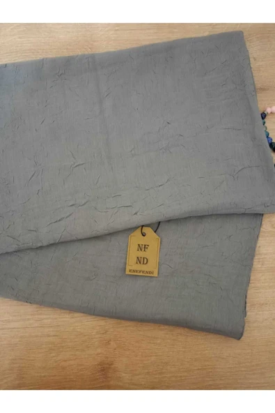 Kadın Bambu Kraş Şal Tesettür Hafif Hijab İnce Ütü Gerektirmez Füme Şal - Resim 4