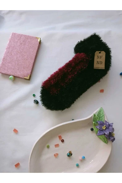 2 ÇİFT TÜYLÜ KIŞLIK TERMAL PATİK DİKİŞSİZ ÇORAP FUŞYA KAHVERENGİ ERKEK KADIN EV-PARTİ ÇORABI 36-41 - Resim 4