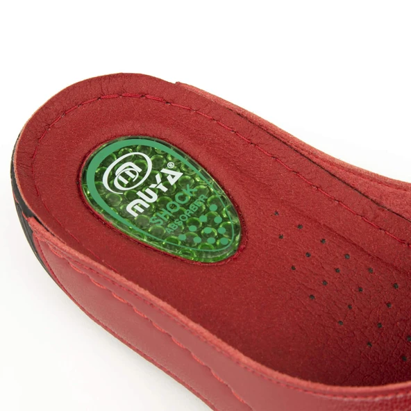 Muya Cyrus Anatomik Topuk Dikeni Kadın Terlik Kırmızı - Resim 4