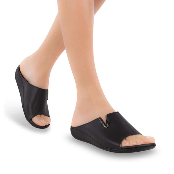 Muya Mena Anatomik Topuk Dikeni Kadın Terlik Siyah - Resim 2