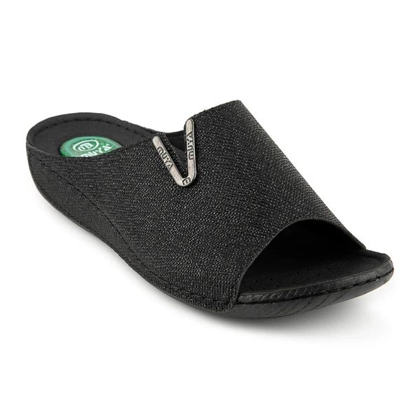 Muya Mena Anatomik Topuk Dikeni Kadın Terlik Full Siyah ürün görseli 1