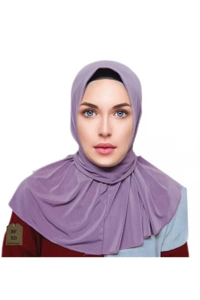 Çıtçıtlı Hijab , Penye , Tesettür , Çıtçıtlı Model , Pratik, Leylak ürün görseli 1