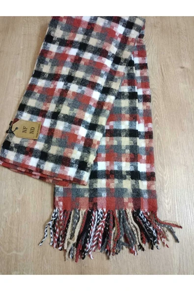 Omuz Şalı Atkı , Kare Desenli , Renkli , Yumuşak, Kışlık , Sıcak 80 X 160 ürün görseli 1