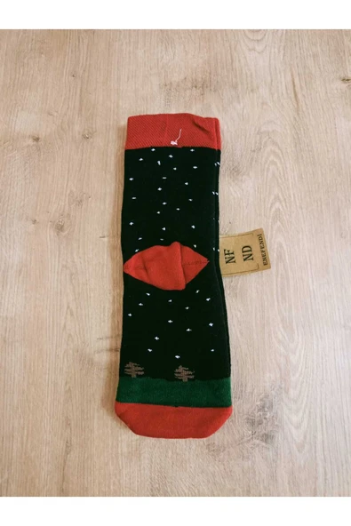 Yılbaşı Konseptli Uzun Içi Havlulu Renkli Çorap Kışlık Yeni Yıl Hediyelik Kadın Çorabı - Resim 3