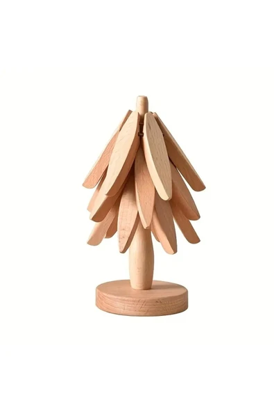 TİNEKE   3'lü Standlı Bambu Nihale Seti, Isıya Dayanıklı Bardak ve Tencere Altı Katlanır Nihale - Resim 7