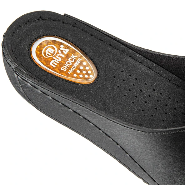 Muya Yara Anatomik Topuk Dikeni Kadın Terlik Full Siyah - Resim 3