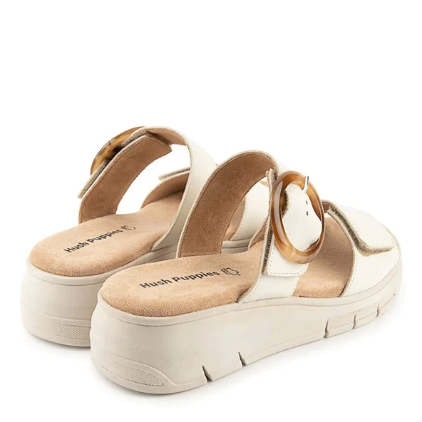 Hush Puppies Pigem 625207 Hakiki Deri Kadın Terlik Krem - Resim 4