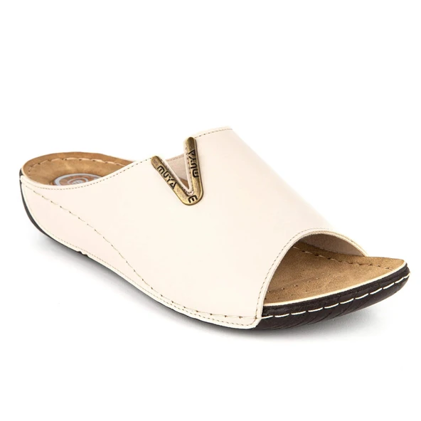 Muya Dion Anatomik Topuk Dikeni Kadın Terlik Bej - Resim 2