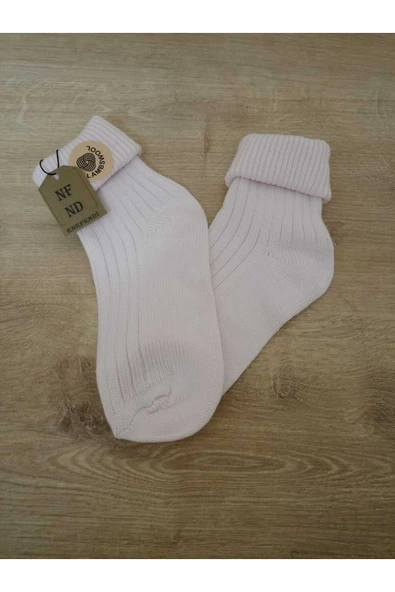 Yünlü Çorap Soket Fitilli Kadın Bot Çorabı, Kalın Kışlık Kokulu Uçukpembe Yılbaşı Çorabı - Resim 3