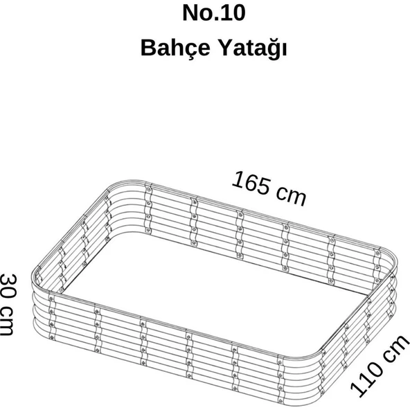 Modüler Yükseltilmiş Bahçe Yatağı Yükseltilmiş Sebze Yatağı No:10 (165X110) Gri - Resim 6