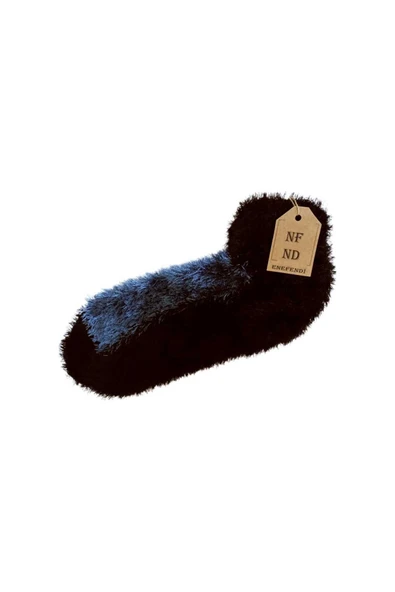 Tüylü Kışlık Termal Çorap Dikişsiz Peluş Patik Şık Rahat Siyah Mavi Ev-parti Çorabı ürün görseli 1