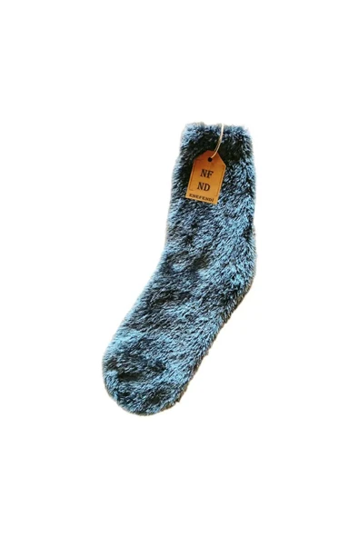 Tüylü Kışlık Termal Çorap Dikişsiz Peluş Şık Rahat Kozmik Mavi Ev-parti Çorabı ürün görseli 1