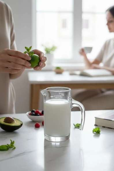 Ölçekli cam mini süt sosluk sürahisi 100 ml. 2 li ürün görseli 1