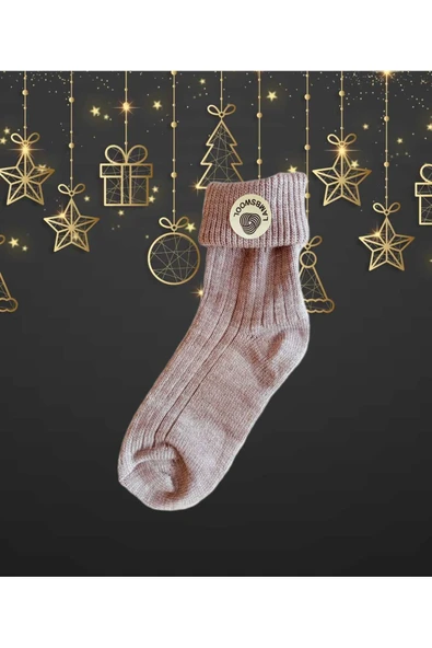 Yünlü Çorap Soket Fitilli Erkek Unısex Kadın Bot Çorabı, Kalın Kışlık Kokulu Kahve Yılbaşı Çorabı ürün görseli 1