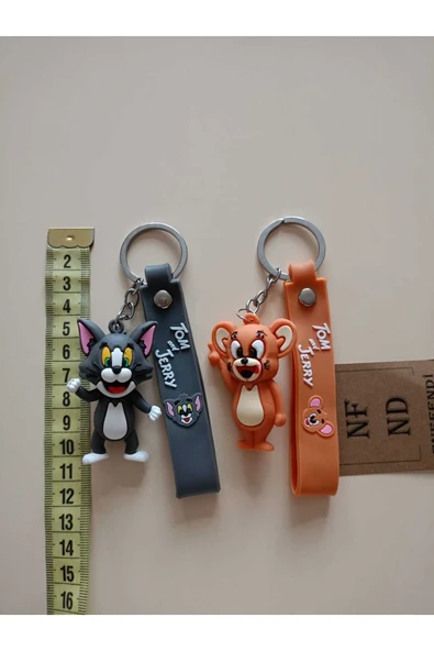 TOM VE JERRY ANAHTARLIK SİLİKON 3D SEVİMLİ KULLANIŞLI ÇİFT ANAHTARLIK 2 ADET - Resim 3