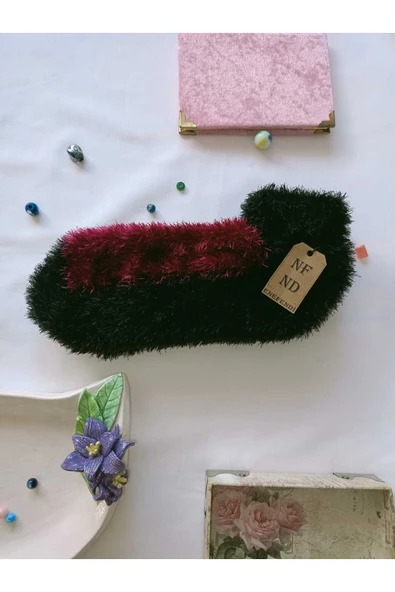 2 ÇİFT TÜYLÜ KIŞLIK TERMAL PATİK DİKİŞSİZ ÇORAP FUŞYA KAHVERENGİ ERKEK KADIN EV-PARTİ ÇORABI 36-41 - Resim 2