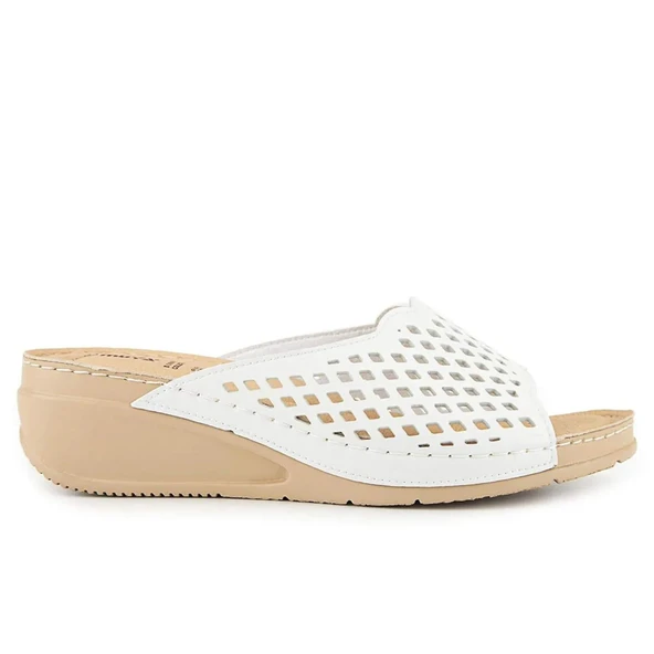 Muya Brosa 35209 Anatomik Kadın Terlik Beyaz - Resim 2
