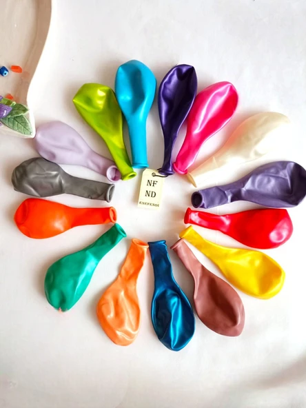 50 ADET BALON DOĞUM GÜNÜ PARTİ SÜS EĞLENCE 11 inç 28 cm METALİK KARIŞIK RENK HEDİYE - Resim 3